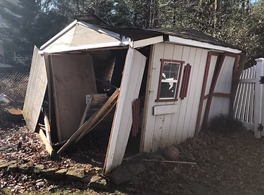 old destroyed shed