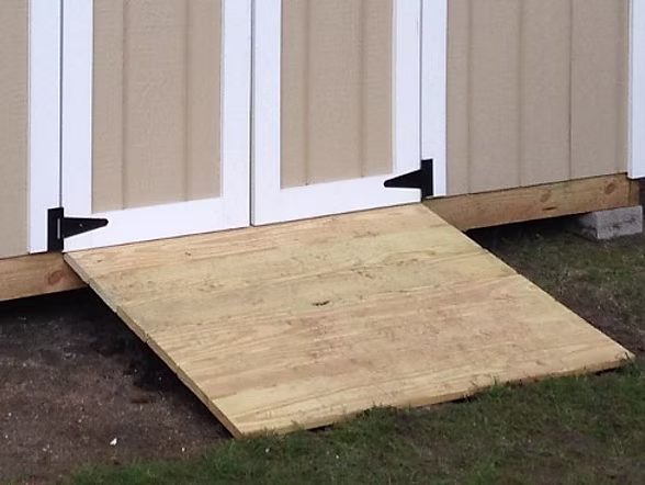 ramp up to shed door